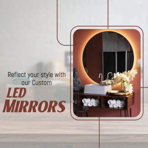 Custom LED Mirror Bathroom Design Template For Instagram