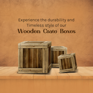 Rustic Wooden Crate Boxes Advertising Image For WhatsApp