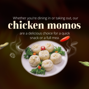 Delicious Chicken Momos Promotion Template For X
