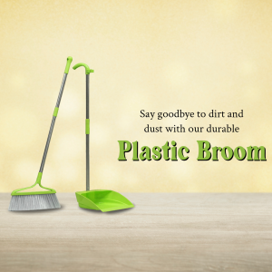 Durable Plastic Broom And Dustpan Set Promotional Banner For Facebook