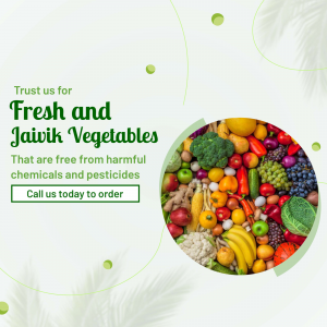 Fresh And Jaivik Organic Vegetables Advertisement Social Media Post For Telegram