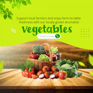 Fresh Farm-to-Table Vegetables Promotion Graphic For WhatsApp