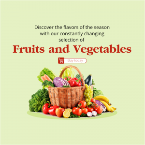 Fresh Fruits And Vegetables Basket Image For LinkedIn