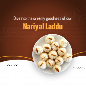 Creamy Nariyal Laddu Dessert Template For Twitter