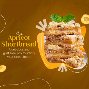 Delicious Apricot Shortbread Squares Advertisement For LinkedIn