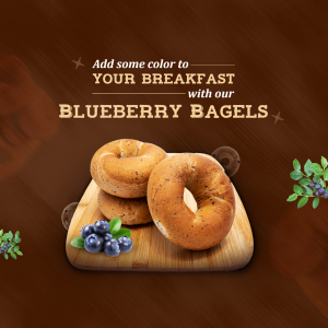 Blueberry Bagels Breakfast Promotion Creative Design For X
