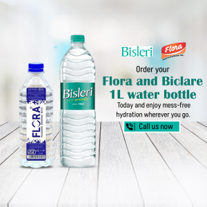 Bisleri And Flora Bottled Water Promotion Branding Post For WhatsApp