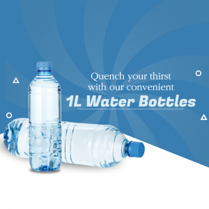 Convenient 1L Water Bottles Promotion Banner For Telegram