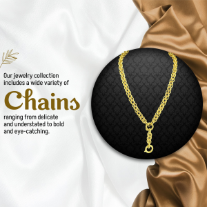 Elegant Gold Chain Jewelry Collection Graphic For Twitter