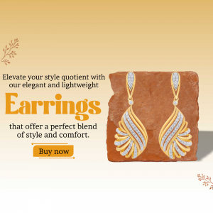 Elegant Lightweight Gold Diamond Earrings Creative Design For Instagram