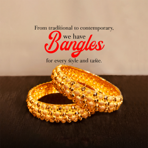 Elegant Traditional Gold Bangles Marketing Image For Instagram
