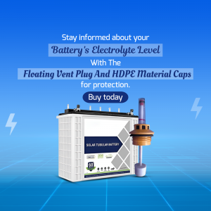 Solar Tubular Battery With Electrolyte Level Vent Plug Poster For Telegram