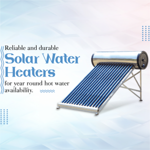 Reliable And Durable Solar Water Heater System Graphic For Pinterest