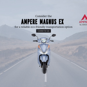 Ampere Magnus EX Electric Scooter Promotion Poster For LinkedIn