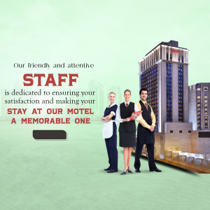 Professional Motel Staff Service Graphic For LinkedIn