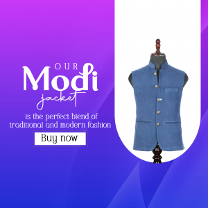 Stylish Blue Modi Jacket For Men Post For LinkedIn