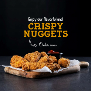 Crispy Chicken Nuggets Advertisement Flyer For Instagram