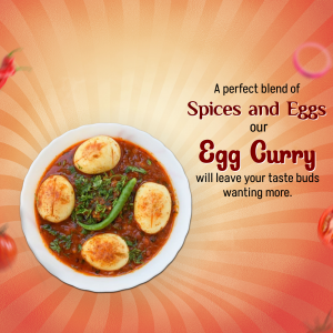 Delicious Indian Egg Curry Promotion Design For WhatsApp