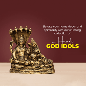 Brass Lord Vishnu And Goddess Lakshmi Idol Poster For LinkedIn