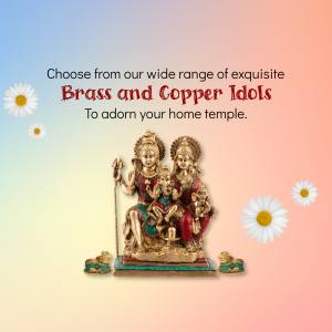 Exquisite Brass And Copper Hindu Idols Business Poster For Threads