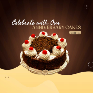 Anniversary Cake Celebration Promotion Graphic For Telegram