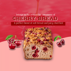 Delicious Cherry Bread Advertisement Creative Design For Twitter