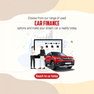 Used Car Finance Services Marketing Image For Facebook