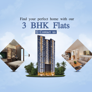 3 BHK Luxury Flats Promotion Branding Post For Telegram