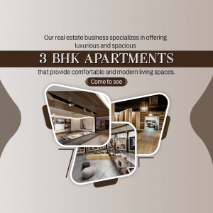 Luxury 3 BHK Apartment Real Estate Ad Branding Post For Pinterest
