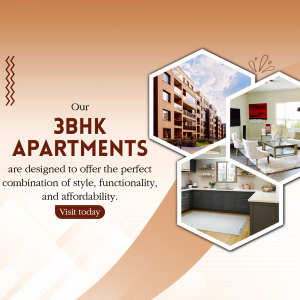 3BHK Apartment Real Estate Promotion Graphic For LinkedIn