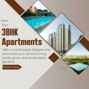 3BHK Apartment Real Estate Promotion Poster For LinkedIn