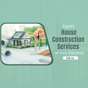 Expert House Construction Services Advertisement Template For LinkedIn
