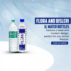 Flora And Bisleri 1L Water Bottles Promotion Creative Design For Facebook