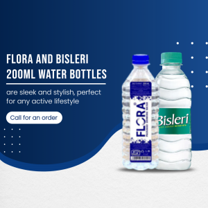 Flora And Bisleri 200ml Water Bottles Promotion Banner For Twitter
