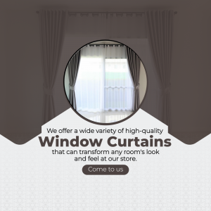 High-Quality Window Curtains Advertisement Branding Post For Instagram