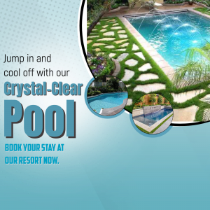 Luxury Resort Swimming Pool Promotion Promotional Banner For Facebook