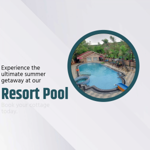 Summer Resort Pool Getaway Social Media Post For Twitter