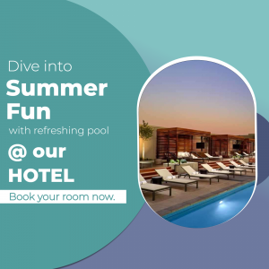 Summer Hotel Pool Promotion Advertisement For Twitter