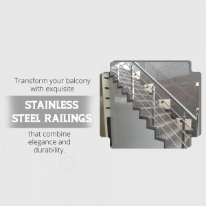 Elegant Stainless Steel Railings For Balconies Marketing Image For WhatsApp