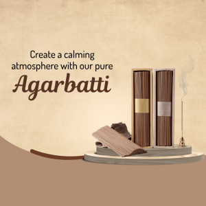Pure Agarbatti Incense Sticks Advertisement Promotional Banner For Instagram