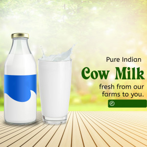 Pure Indian Cow Milk Advertisement Banner For Threads