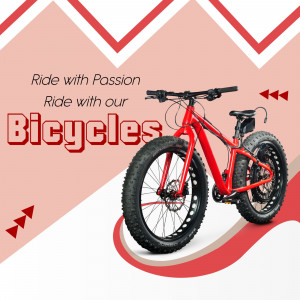 Red Fat Tire Bicycle Promotion Flyer For Google Business Profile