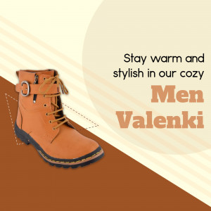 Cozy Men's Valenki Boots Promotion Creative Design For Google Business Profile