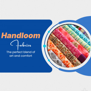 Exquisite Handloom Fabrics Collection Banner For Telegram