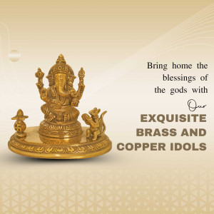 Exquisite Brass And Copper Lord Ganesha Idol Design For Threads