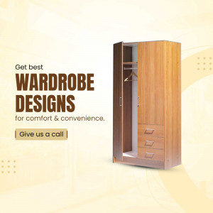 Modern Wooden Wardrobe Design Promotion Promotional Banner For Instagram