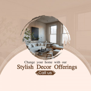 Stylish Home Decor Services Business Poster For Twitter