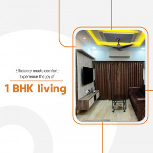 Modern 1 BHK Apartment Living Advertisement For WhatsApp