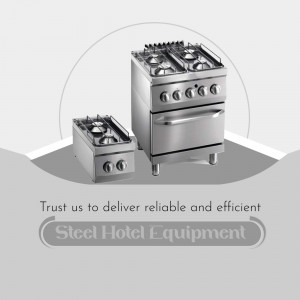 Commercial Kitchen Stainless Steel Gas Ranges Social Media Post For WhatsApp