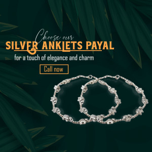 Elegant Silver Anklets Payal Graphic For Twitter